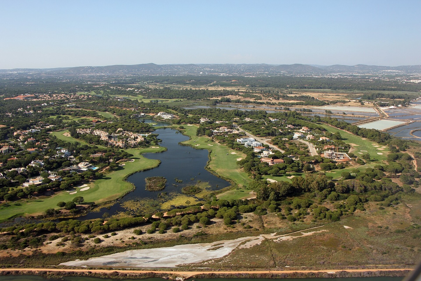 An aerial view of San Lorenzo Golf Course in Quinta do Lago, Algarve.